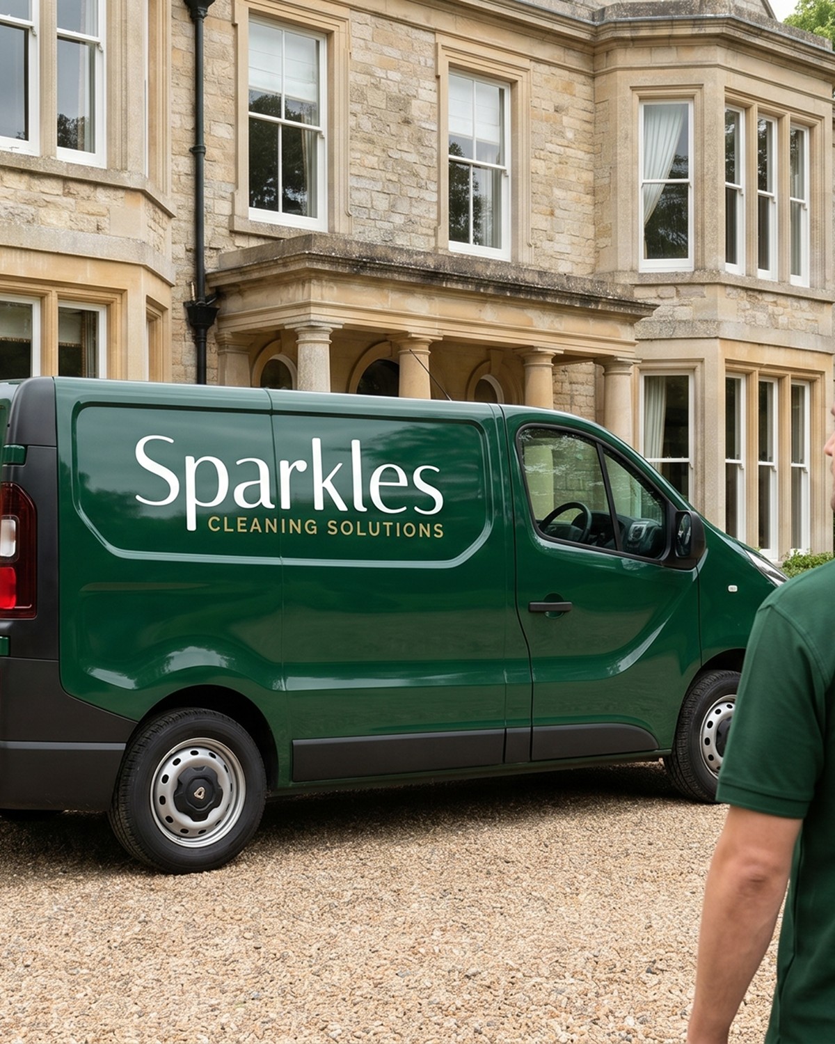 A Sparkles cleaner at work in a North Leeds home with the premium product kit